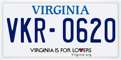 VA license plate VKR0620