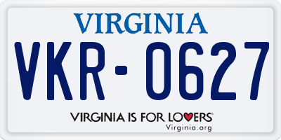VA license plate VKR0627