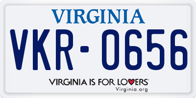 VA license plate VKR0656