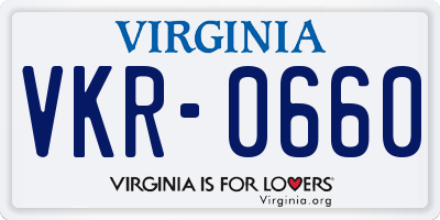 VA license plate VKR0660