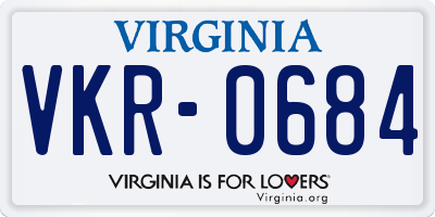 VA license plate VKR0684