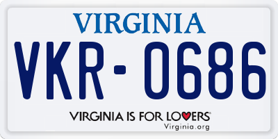 VA license plate VKR0686