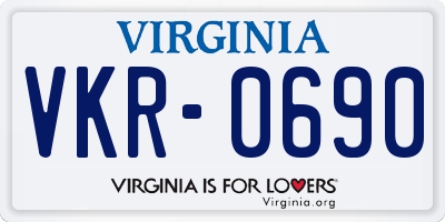 VA license plate VKR0690