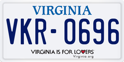 VA license plate VKR0696
