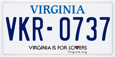 VA license plate VKR0737