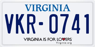 VA license plate VKR0741