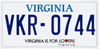VA license plate VKR0744