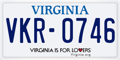 VA license plate VKR0746