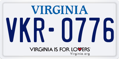 VA license plate VKR0776