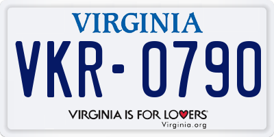 VA license plate VKR0790