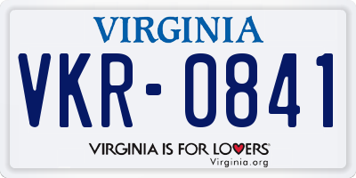 VA license plate VKR0841