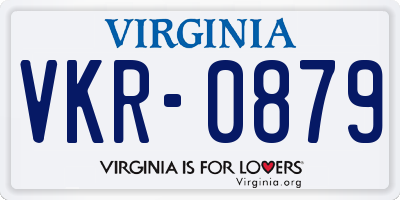 VA license plate VKR0879