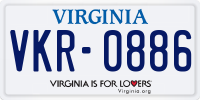 VA license plate VKR0886