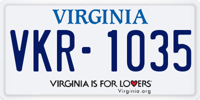 VA license plate VKR1035