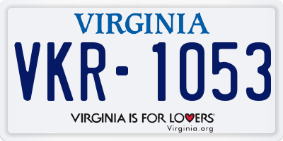 VA license plate VKR1053
