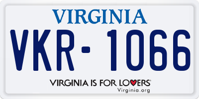 VA license plate VKR1066
