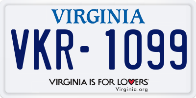 VA license plate VKR1099