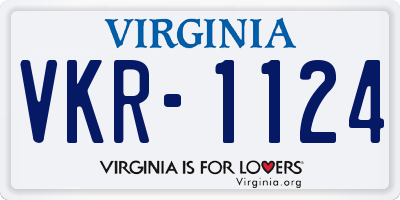 VA license plate VKR1124