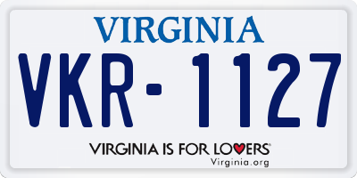 VA license plate VKR1127