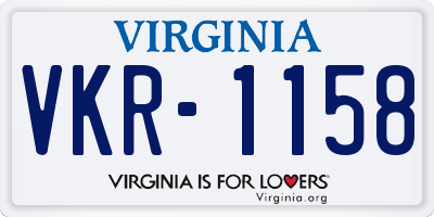 VA license plate VKR1158