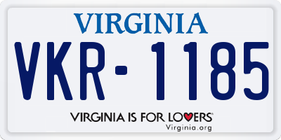 VA license plate VKR1185