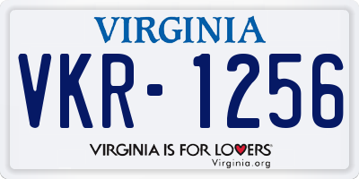 VA license plate VKR1256