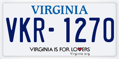VA license plate VKR1270