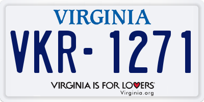 VA license plate VKR1271