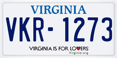 VA license plate VKR1273