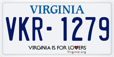 VA license plate VKR1279