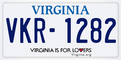 VA license plate VKR1282