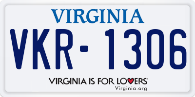 VA license plate VKR1306