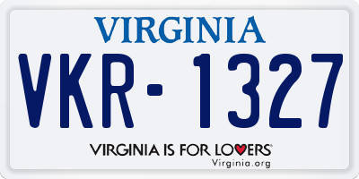 VA license plate VKR1327