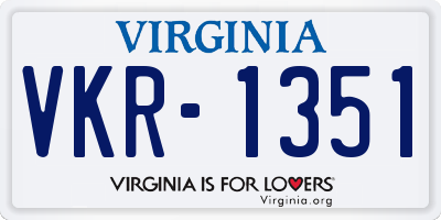 VA license plate VKR1351