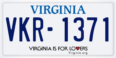 VA license plate VKR1371