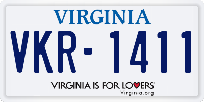 VA license plate VKR1411