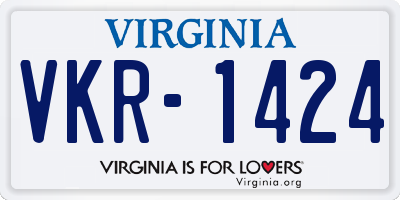VA license plate VKR1424