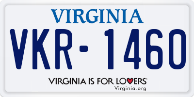 VA license plate VKR1460