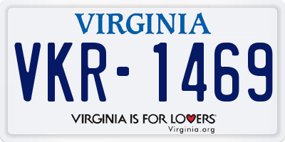 VA license plate VKR1469