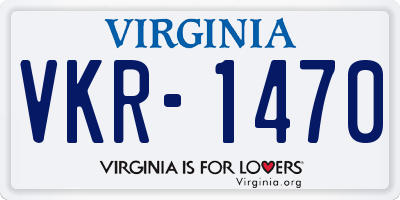 VA license plate VKR1470