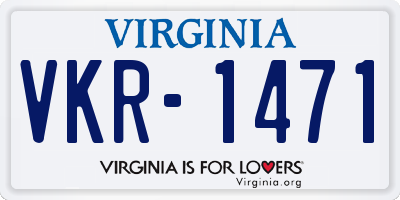 VA license plate VKR1471