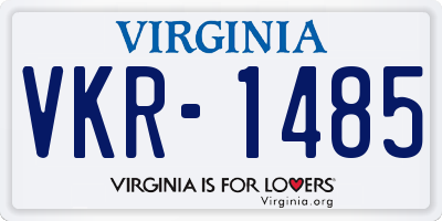 VA license plate VKR1485