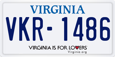 VA license plate VKR1486