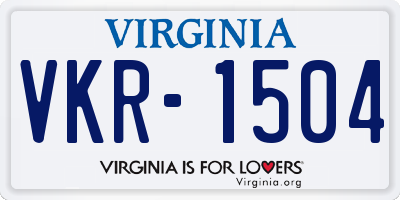 VA license plate VKR1504