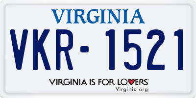 VA license plate VKR1521