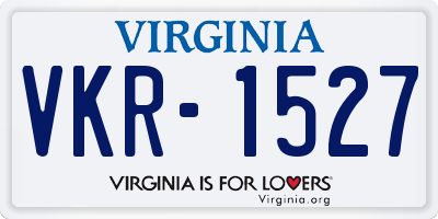 VA license plate VKR1527