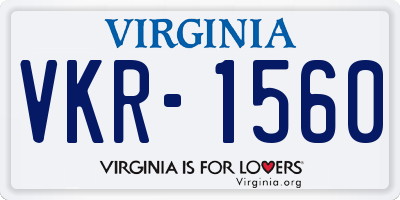 VA license plate VKR1560
