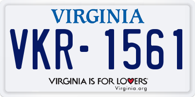 VA license plate VKR1561