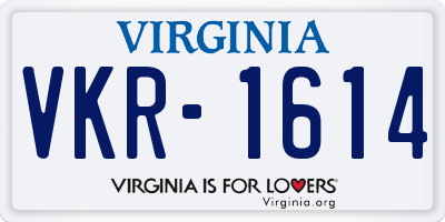 VA license plate VKR1614