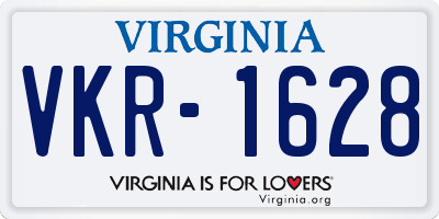 VA license plate VKR1628